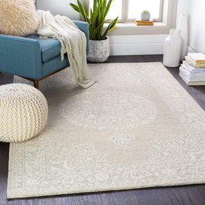 Roessleville Cream Wool Area Rug