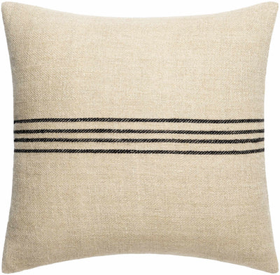 Aiyana Black Striped Linen Lumbar Pillow