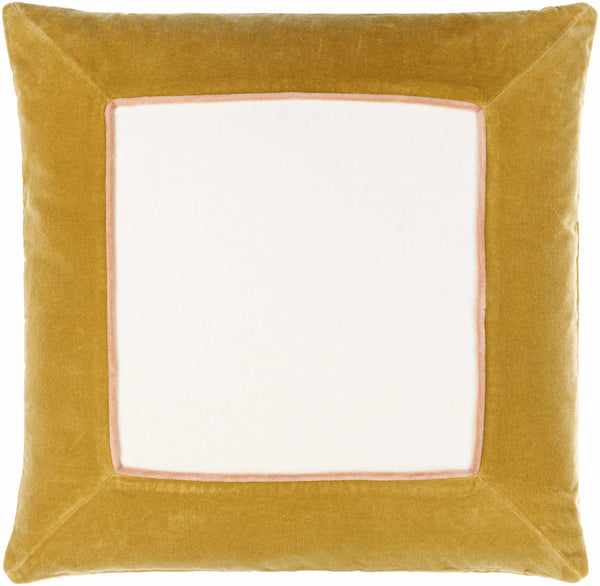 Rahiq Yellow Border Cotton Throw Pillow