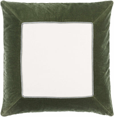 Rahiq Forest Green Border Cotton Throw Pillow