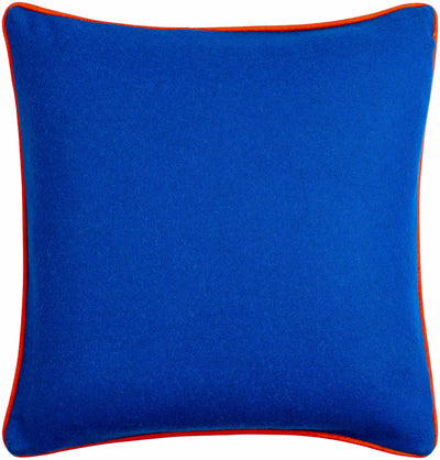 Rizzo Blue Orange Trim Wool Throw Pillow