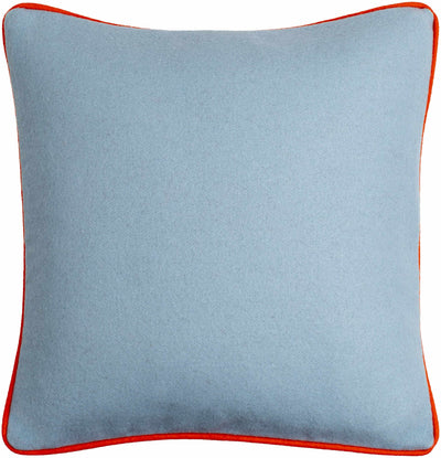 Rizzo Denim Orange Trim Wool Throw Pillow