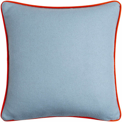 Rizzo Denim Orange Trim Wool Throw Pillow