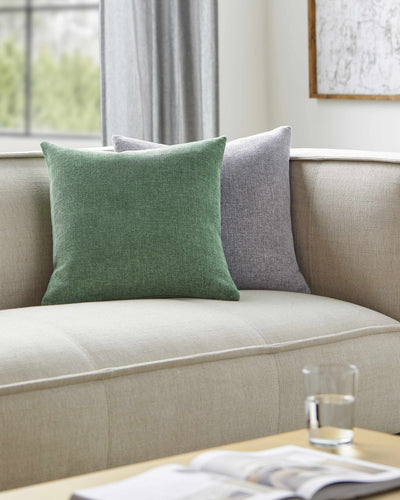 Reijo Green Linen Look Accent Pillow