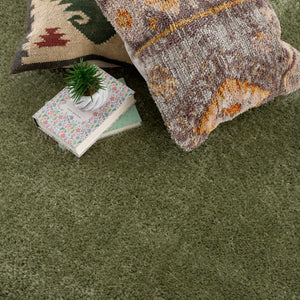 Heavenly Solid Green Plush Rug - Clearance