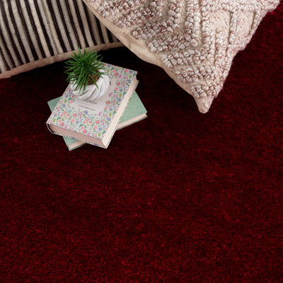 Heavenly Solid Red Plush Rug - Clearance