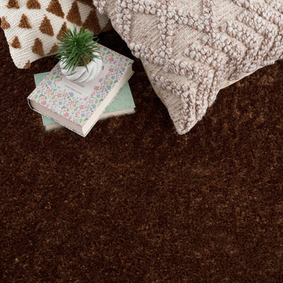 Heavenly Solid Brown Plush Rug - Clearance