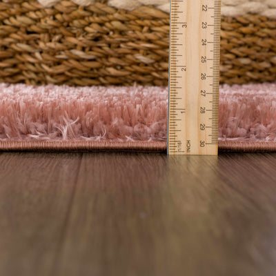 Heavenly Solid Pink Plush Rug - Clearance