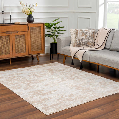 Liveri Peach Squared Area Rug