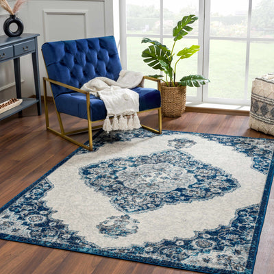 IST3401 White&Blue Medallion Rug - Limited Edition