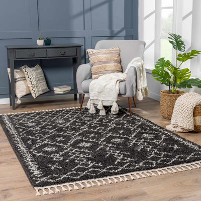 Black Godalming Shag Rug - Clearance