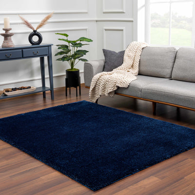 Heavenly Solid Navy Blue Shag Rug - Clearance