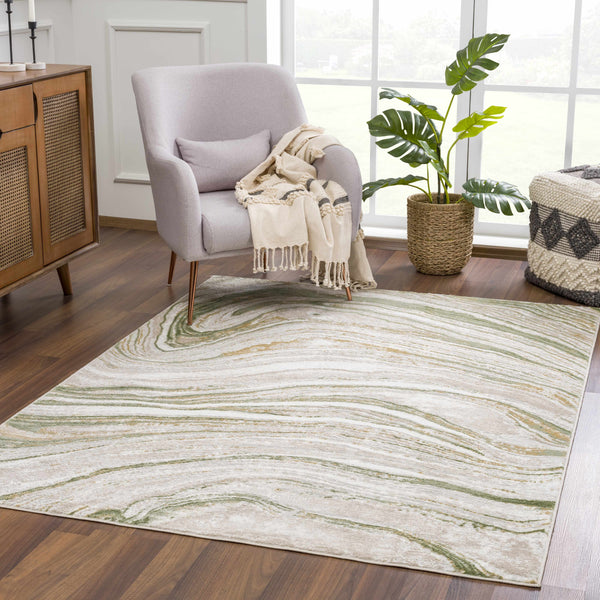 Live Marble Green Area Rug