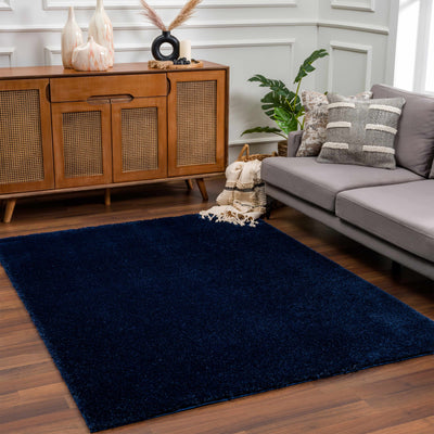 Heavenly Solid Navy Blue Shag Rug - Clearance