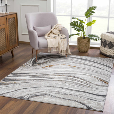 Live Marble Dark Gray Area Rug