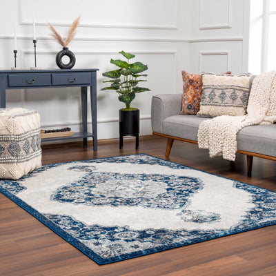 IST3401 White&Blue Medallion Rug - Limited Edition