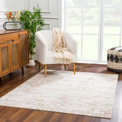 Liveri Peach Squared Area Rug