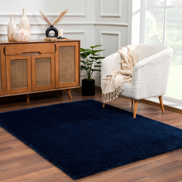 Heavenly Solid Navy Blue Shag Rug - Clearance