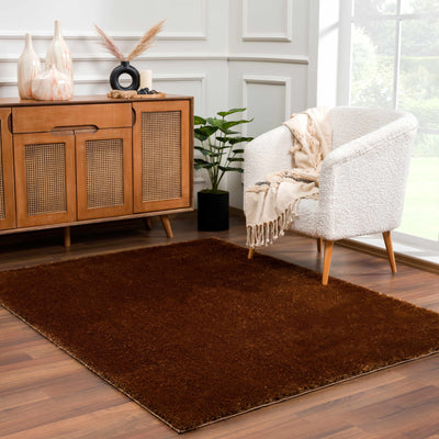 Heavenly Solid Brown Plush Rug - Clearance