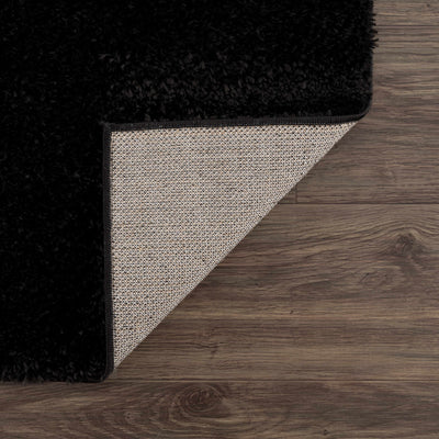 Heavenly Solid Black Plush Rug - Clearance