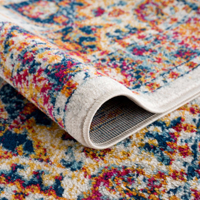 Istanbullu Blue & Orange Area Carpet - Clearance