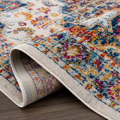 Istanbullu Blue & Orange Area Carpet - Clearance