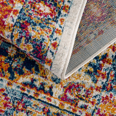 Istanbullu Blue & Orange Area Carpet - Clearance