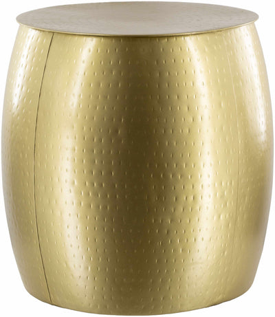 Hassa Gold Textured Drum End Table