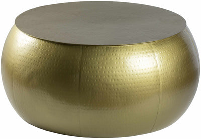 Lyncourt Golden Textured Round Coffee Table