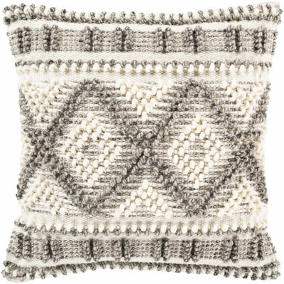 Sagamore Cream Trellis Wool&Cotton Throw Pillow