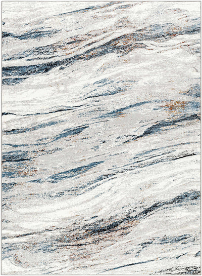 Glain Gray & Blue Marble Area Rug