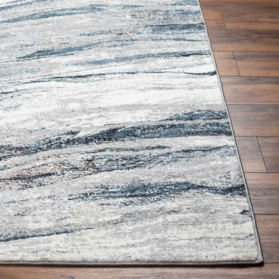 Glain Gray & Blue Marble Area Rug