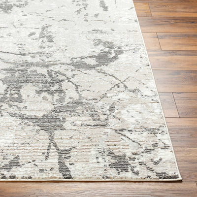 Ianto Gray Marble Washable Area Rug