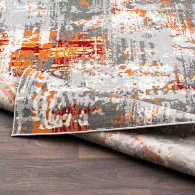 Salina Orange/Gray Abstract Area Rug