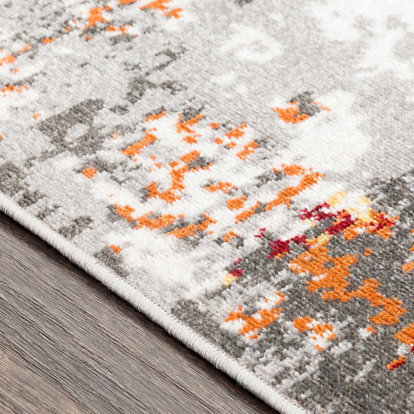 Salina Orange/Gray Abstract Area Rug