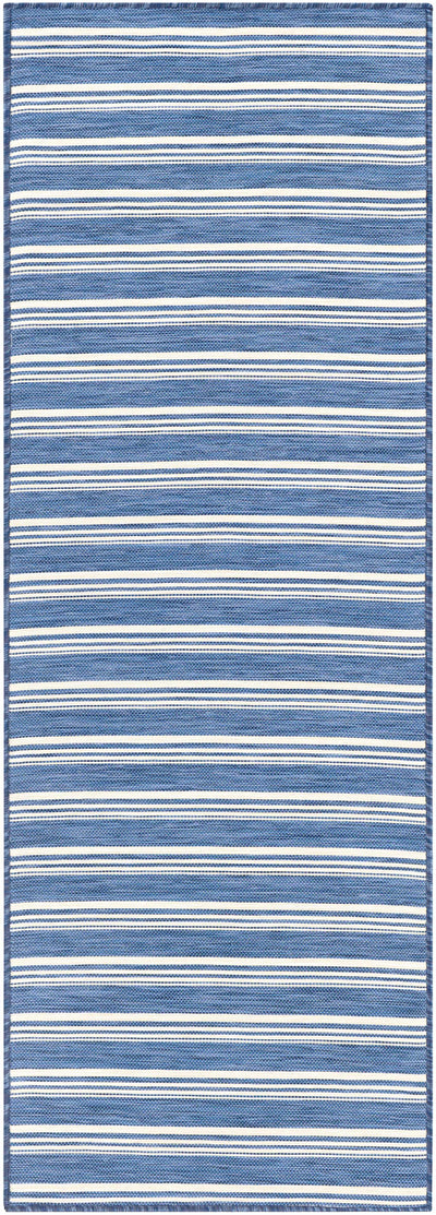 Macklin Denim Striped Outdoor Rug - Clearance