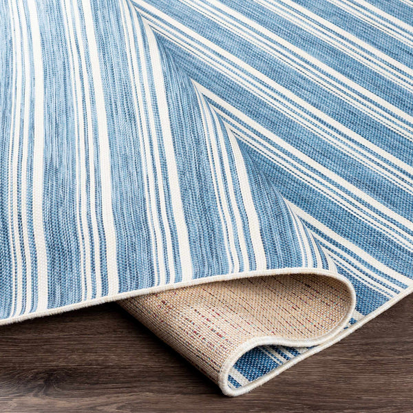 Macklin Denim Striped Outdoor Rug - Clearance