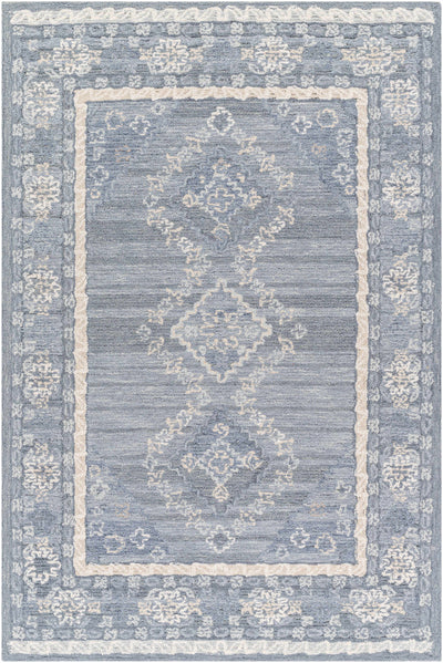 Alena Gray Blue Wool Blend Area Rug