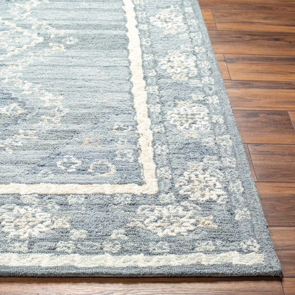 Alena Gray Blue Wool Blend Area Rug