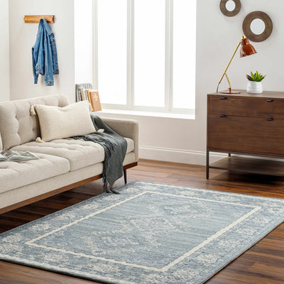 Alena Gray Blue Wool Blend Area Rug