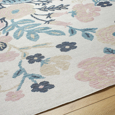 Ponto Cream & Blue Floral Area Rug