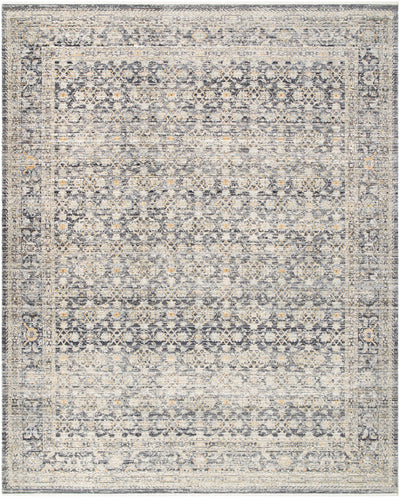 Margaret Damask Navy Washable Area Rug - Becki Owens x Livabliss