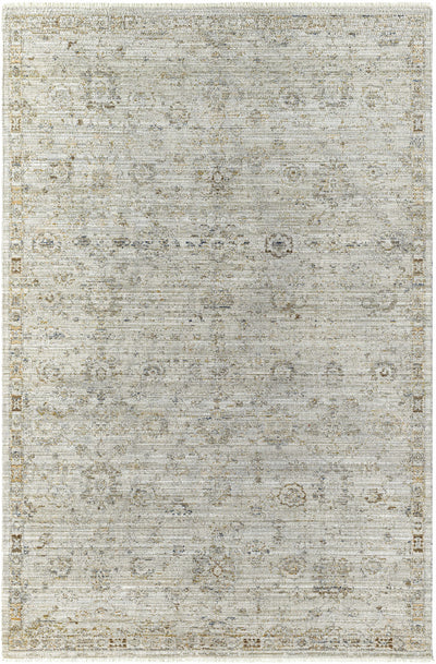 Margaret Damask Sage & Silver Washable Area Rug - Becki Owens x Livabliss