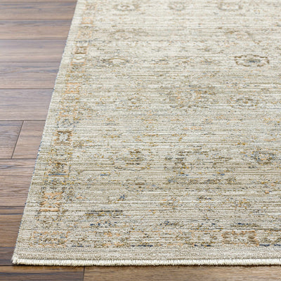 Margaret Damask Sage & Silver Washable Area Rug - Becki Owens x Livabliss