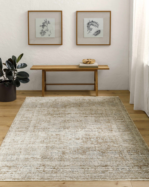 Margaret Damask Dark Sage Washable Area Rug - Becki Owens x Livabliss