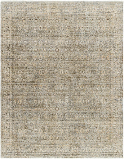 Margaret Damask Sage & Gray Washable Area Rug - Becki Owens x Livabliss