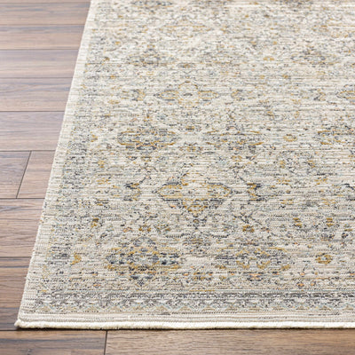 Margaret Damask Cream Washable Area Rug - Becki Owens x Livabliss