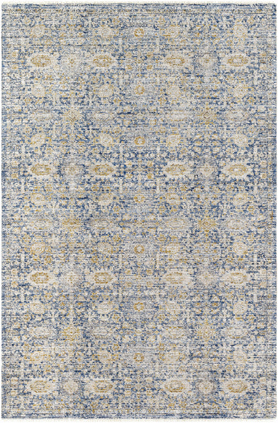 Margaret Damask Blue Washable Area Rug - Livabliss x Becki Owens