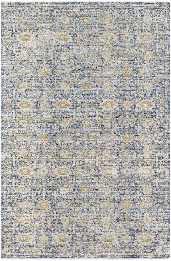 Margaret Damask Blue Washable Area Rug - Livabliss x Becki Owens