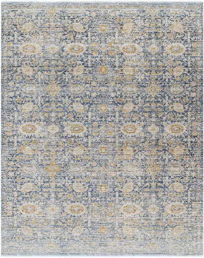 Margaret Damask Blue Washable Area Rug - Livabliss x Becki Owens